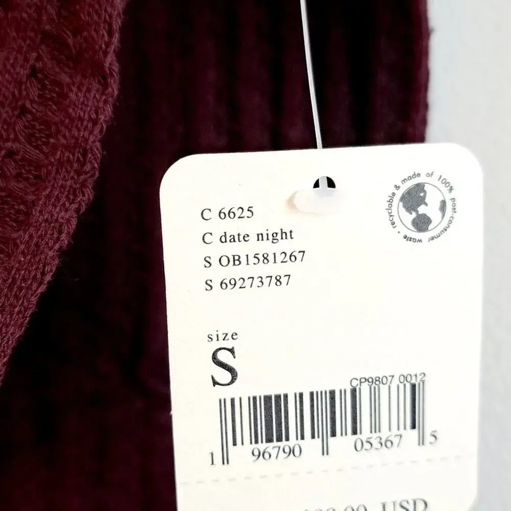 Free People Split Back Oversized Cowl Neck Thermal Top